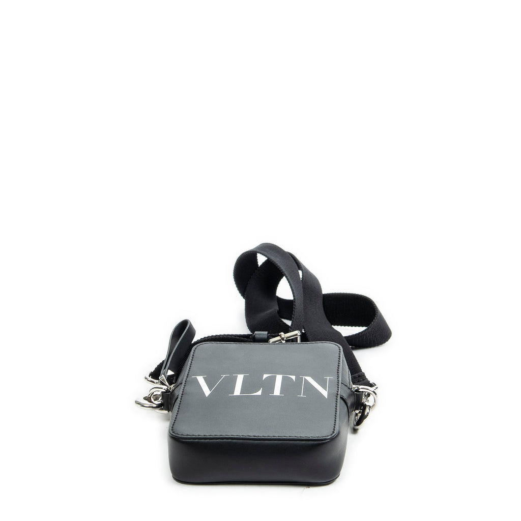 Shoulder Bag VLTN Small Crossbody Black Logo Print Smooth Calfskin Leather