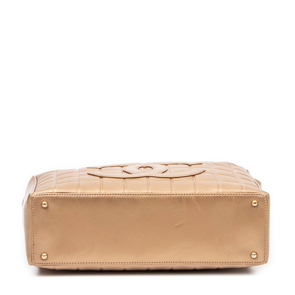 Shoulder Bag CC Choco Bar Shoulder Bag Gold Choco Bar Quilted Lambskin Leather