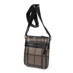 Bandolera Pequeña con Cremallera, Gris Ahumado, Lona Revestida