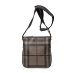 Bandolera Pequeña con Cremallera, Gris Ahumado, Lona Revestida