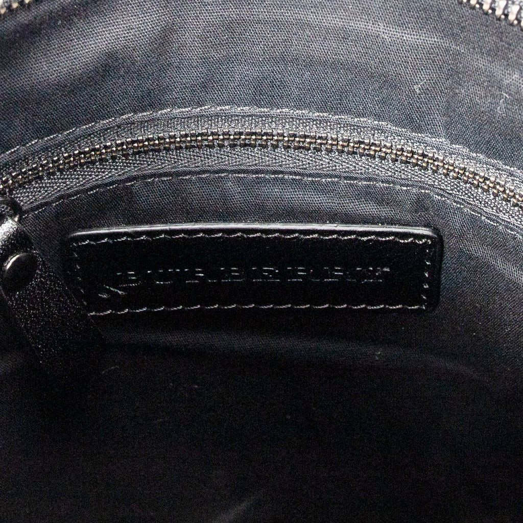 Bandolera Pequeña con Cremallera, Gris Ahumado, Lona Revestida