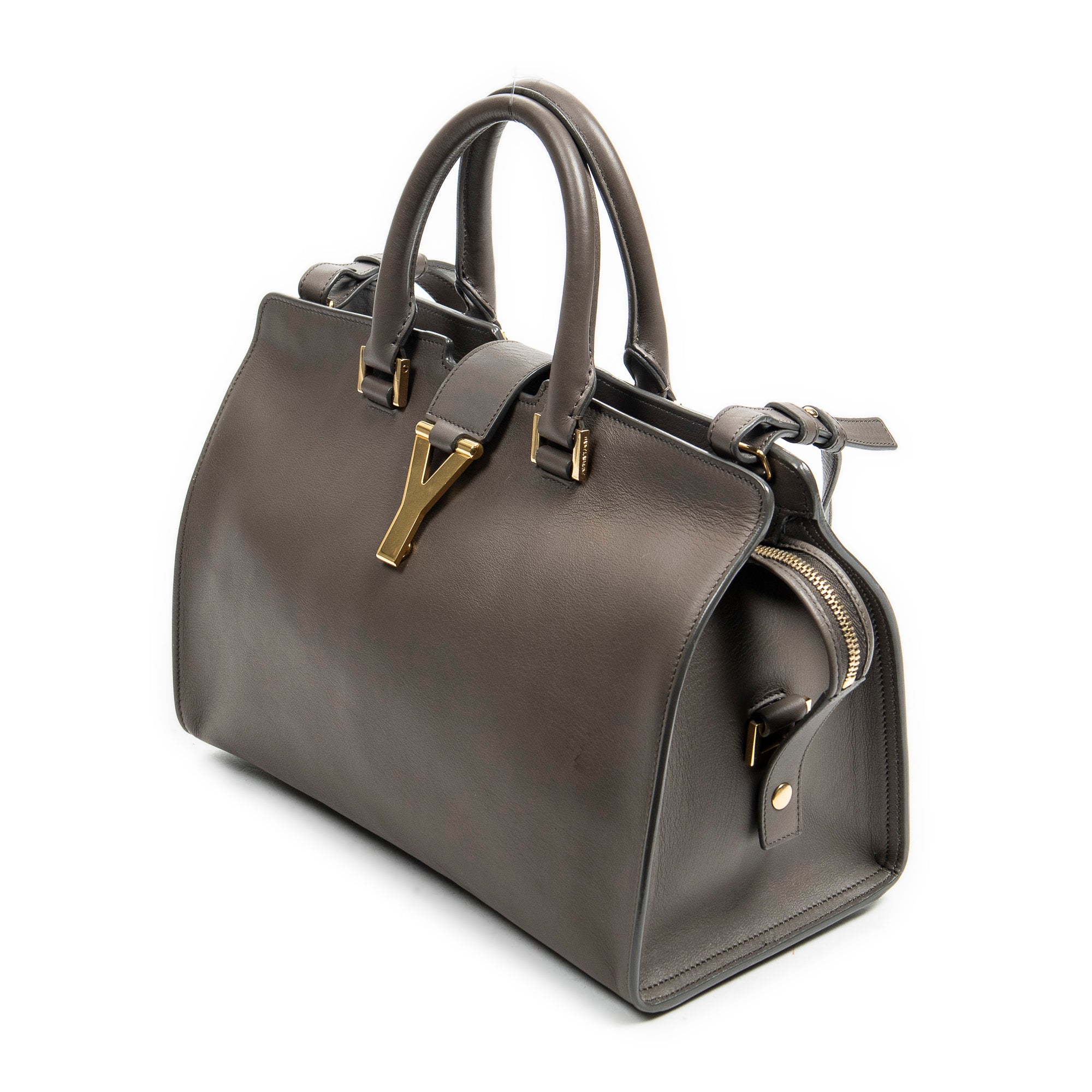 Shoulder Bag Small Cabas ChYc Grey Smooth Calfskin Leather