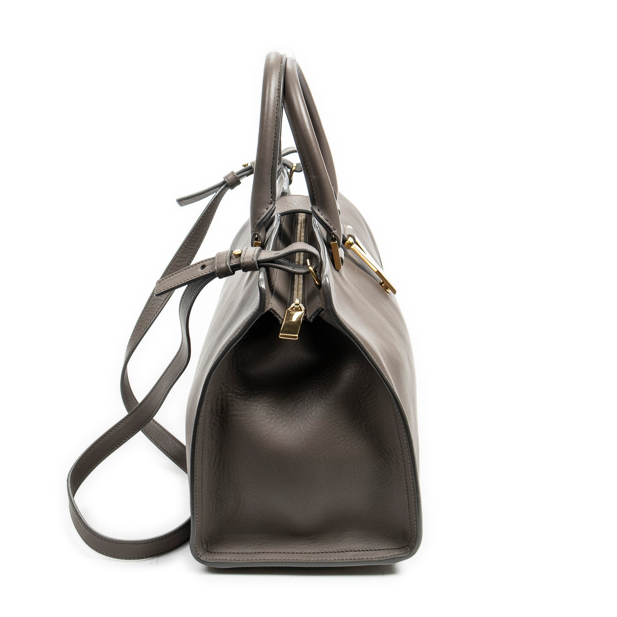 Shoulder Bag Small Cabas ChYc Grey Smooth Calfskin Leather