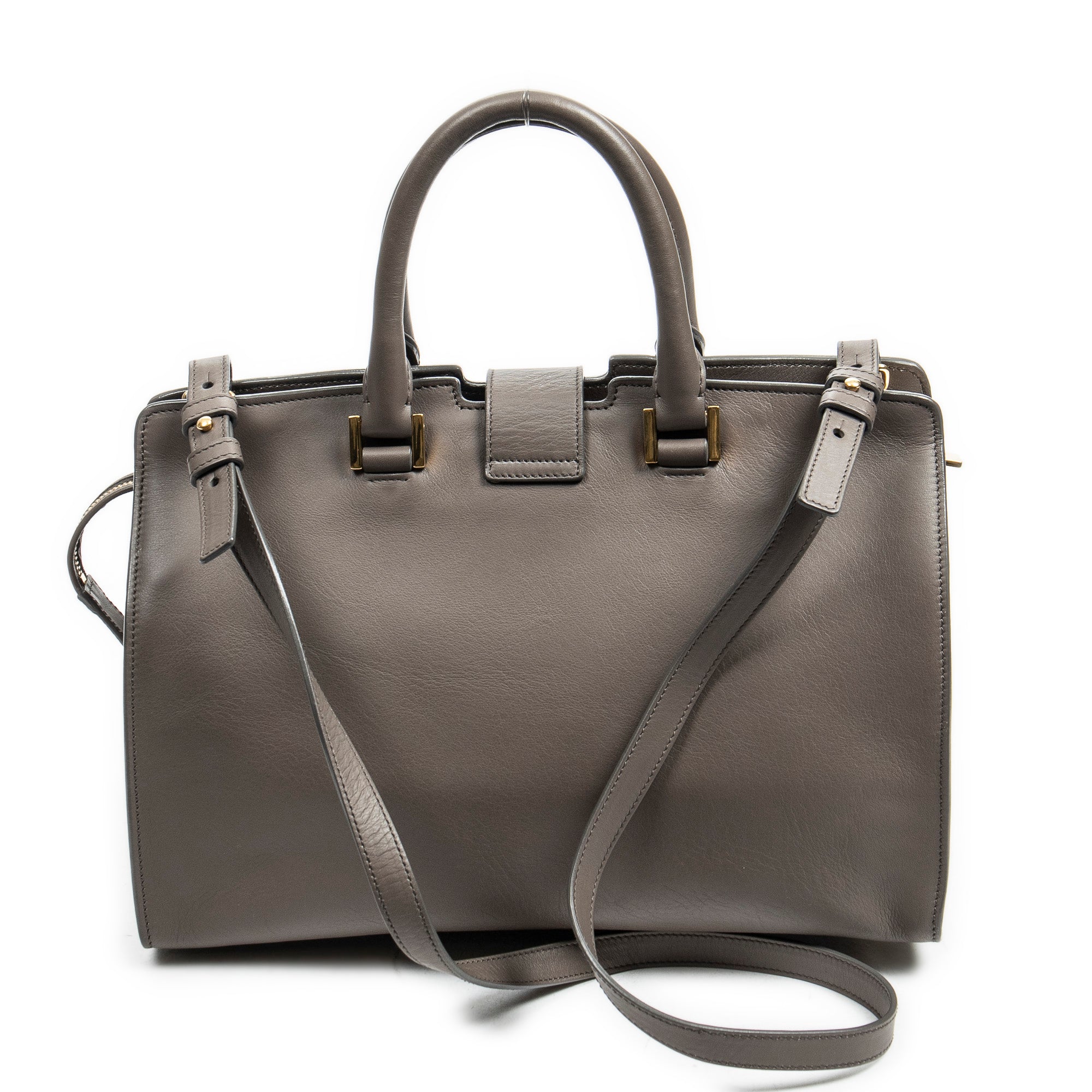 Shoulder Bag Small Cabas ChYc Grey Smooth Calfskin Leather