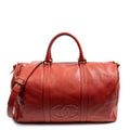 Travel Bag CC Timeless Large Boston Red Caviar Leather