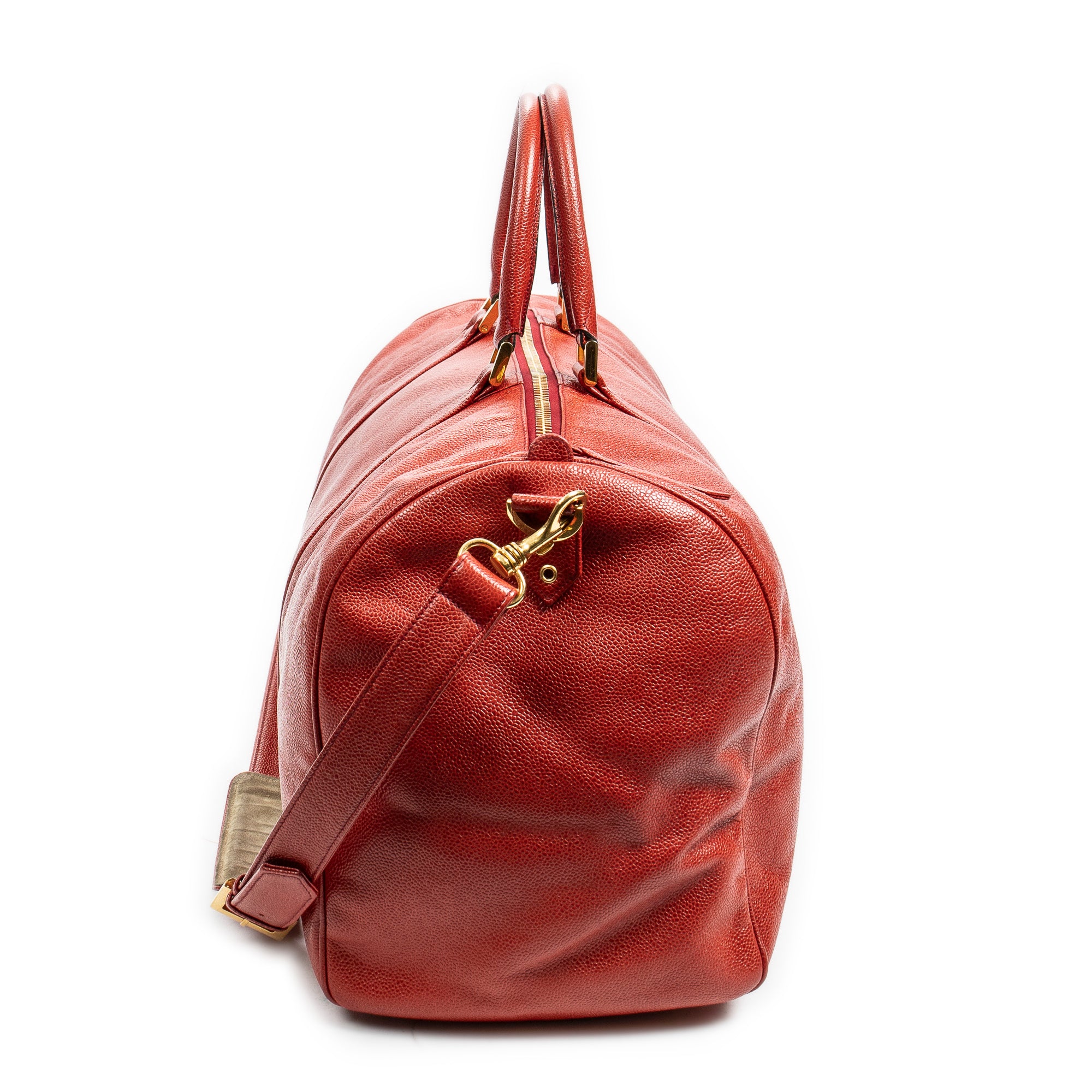 Travel Bag CC Timeless Large Boston Red Caviar Leather