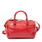 Shoulder Bag Baby Duffle Red Calfskin Leather