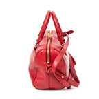 Shoulder Bag Baby Duffle Red Calfskin Leather