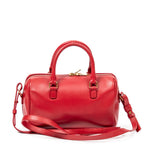 Shoulder Bag Baby Duffle Red Calfskin Leather