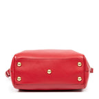 Shoulder Bag Baby Duffle Red Calfskin Leather