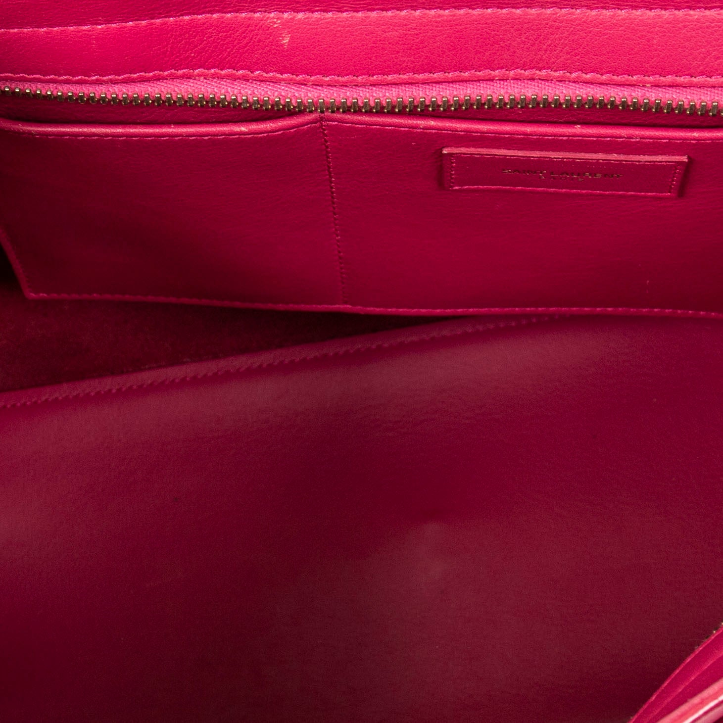 Shoulder Bag Small Classic Y Cabas Fuchsia Calfskin Leather