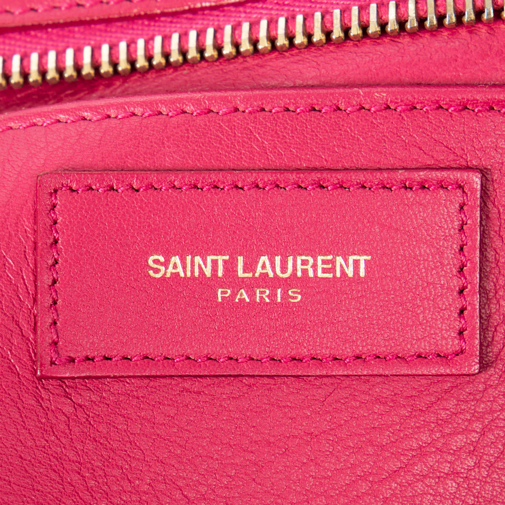 Shoulder Bag Small Classic Y Cabas Fuchsia Calfskin Leather