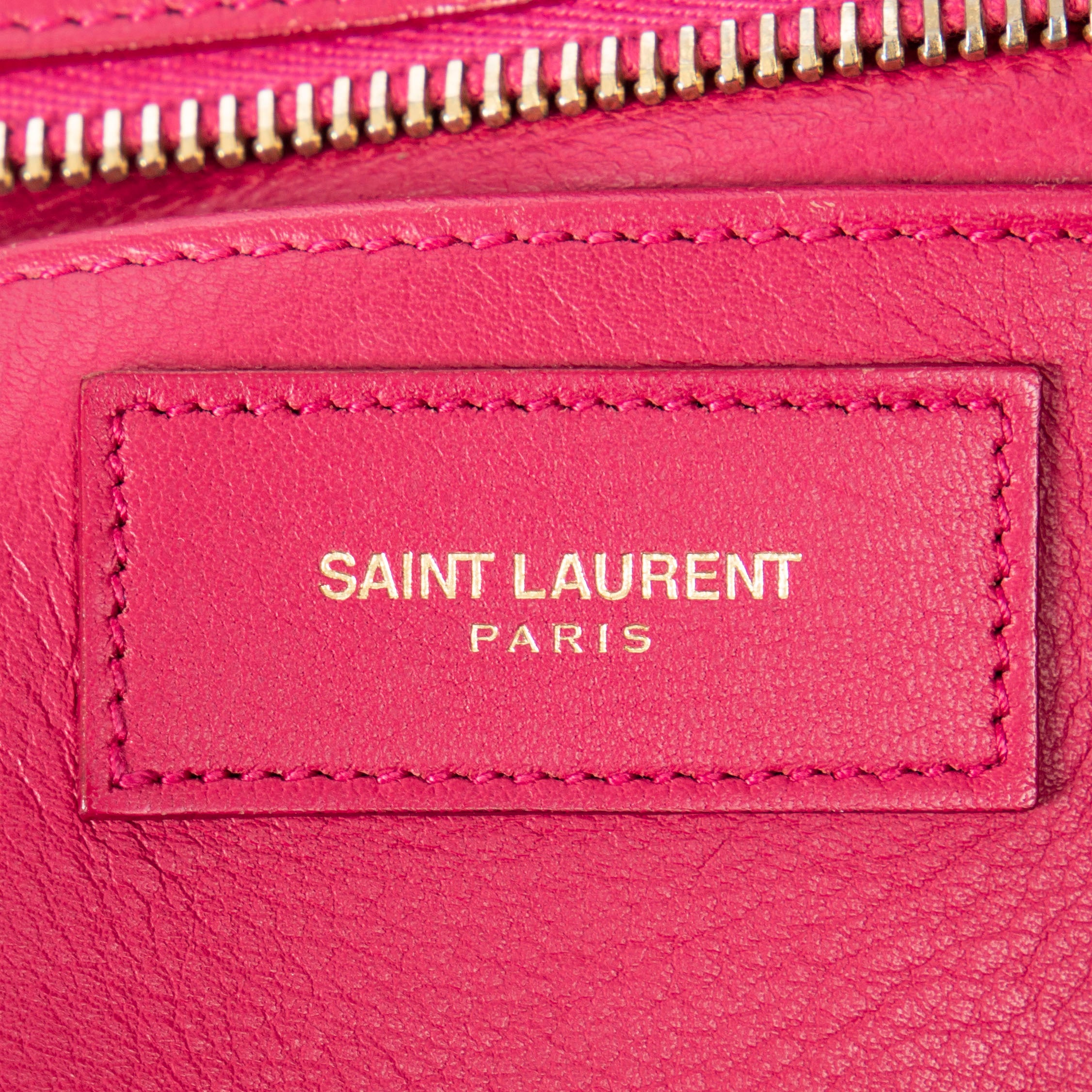 Shoulder Bag Small Classic Y Cabas Fuchsia Calfskin Leather