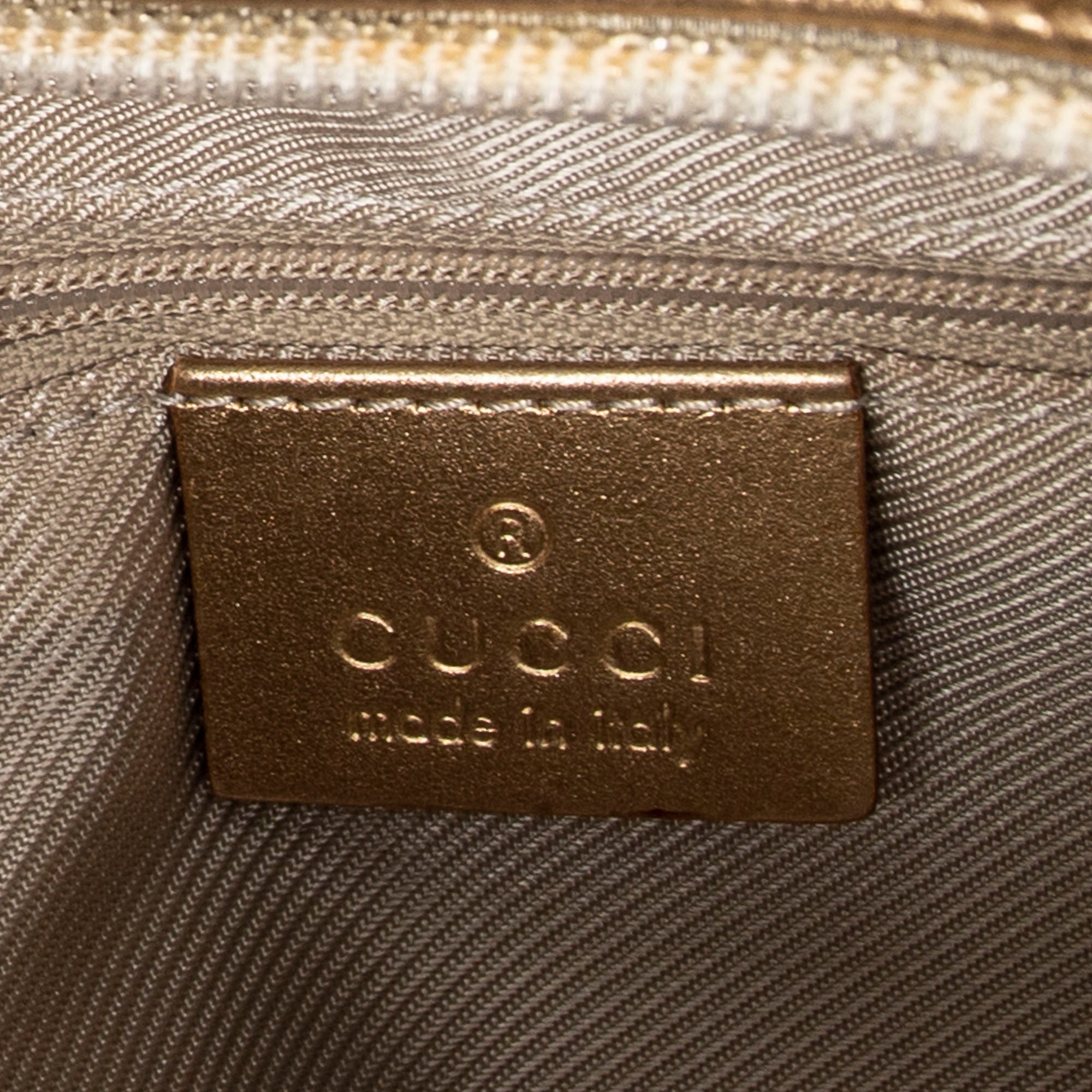 Shoulder Bag Front Zipper Boston Gold Monogrammed Canvas