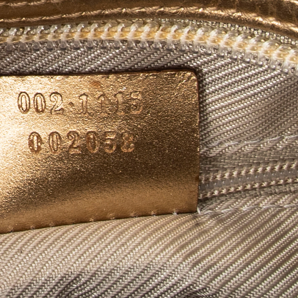 Shoulder Bag Front Zipper Boston Gold Monogrammed Canvas