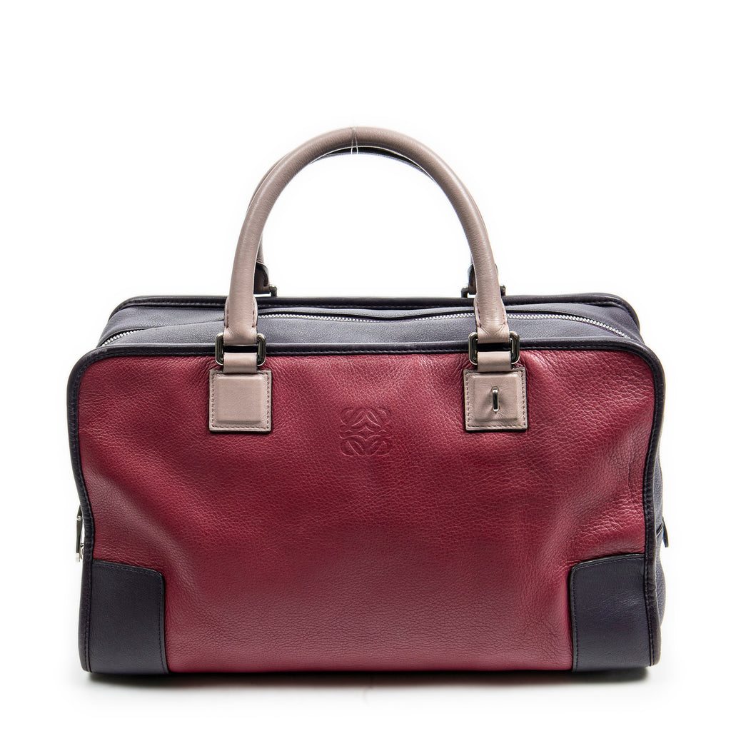 Handbag Tricolor Amazona 36 Fuchsia Grained Calfskin Leather