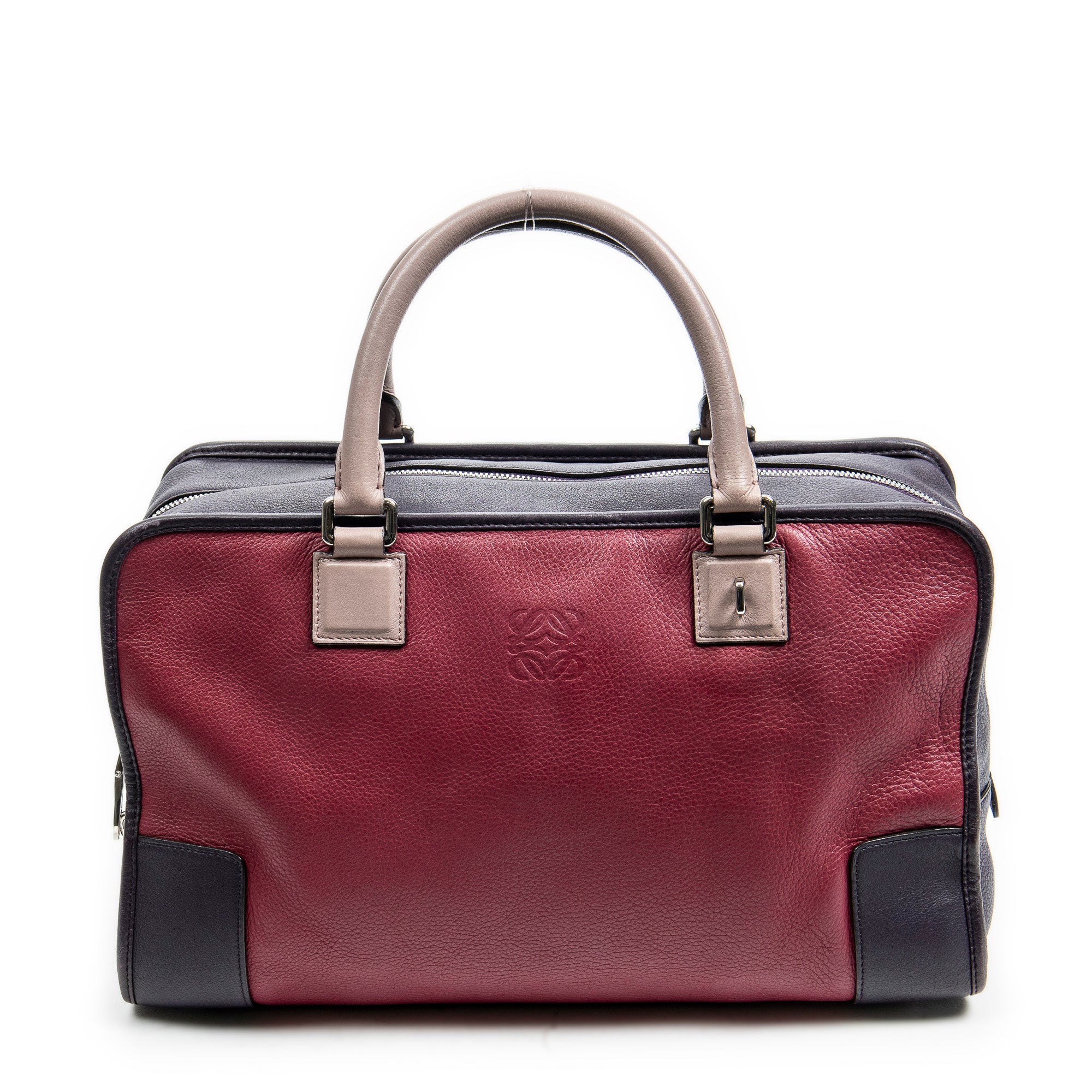Handbag Tricolor Amazona 36 Fuchsia Grained Calfskin Leather