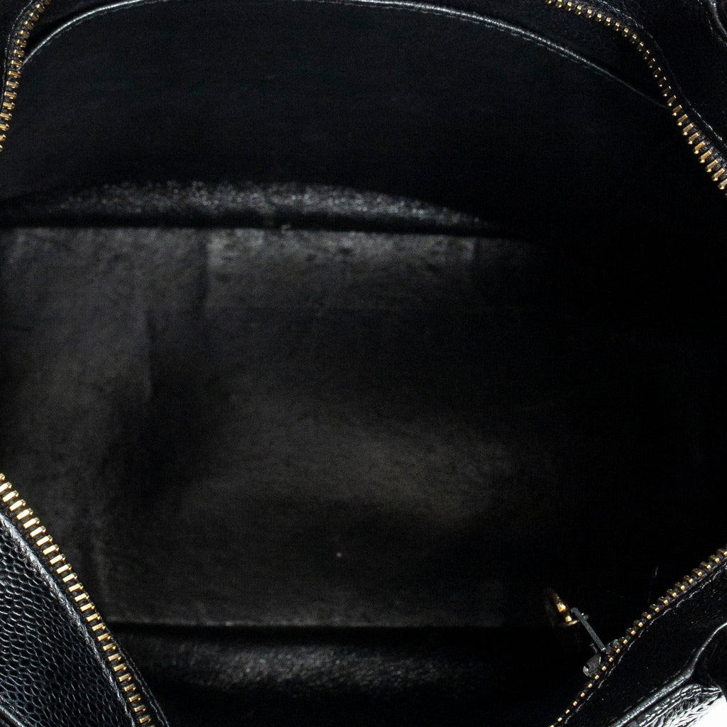 Shoulder Bag CC Timeless Medallion Tote Black Quilted Caviar Leather
