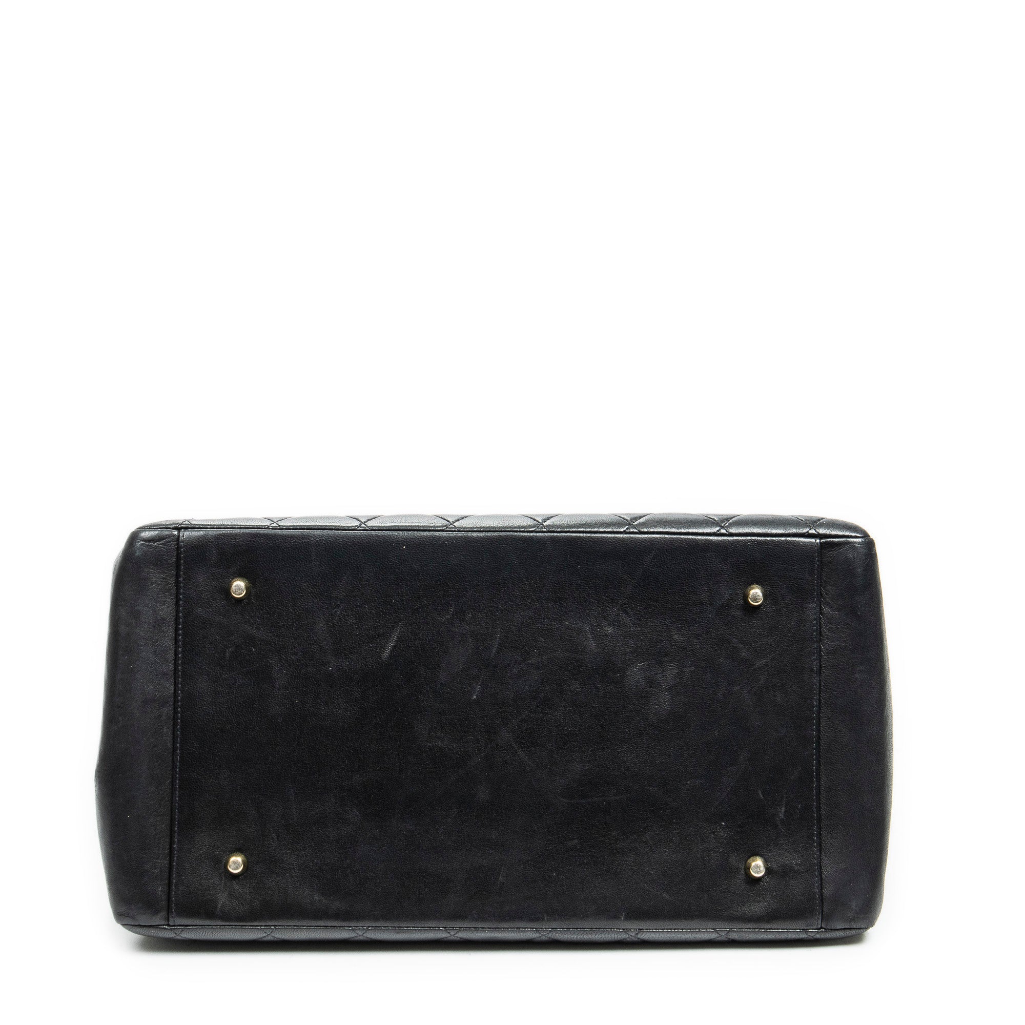 Shoulder Bag CC Grand Shopping Tote Black Quilted Lambskin Leather