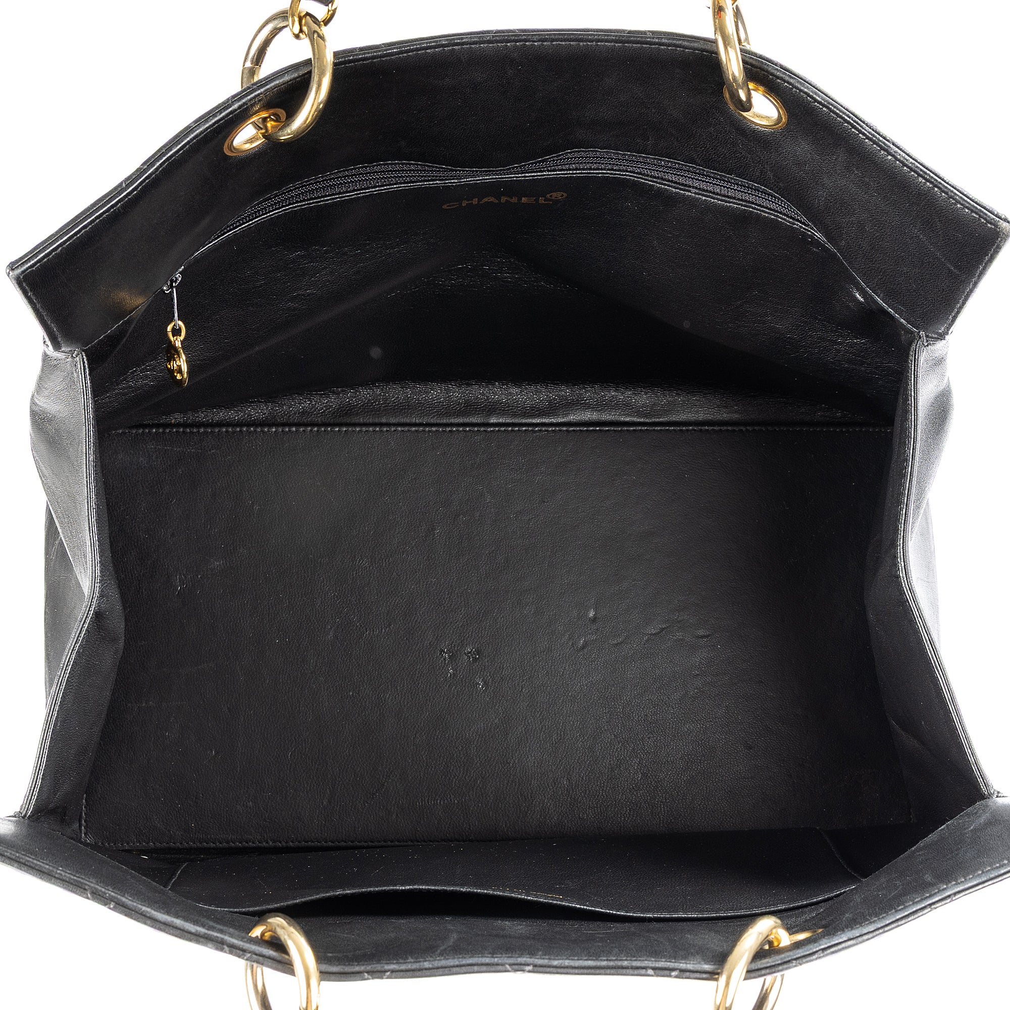 Shoulder Bag CC Grand Shopping Tote Black Quilted Lambskin Leather