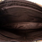 Bolso de hombro grande con cremallera, estilo tote para compras, lona Haymarket Check beige