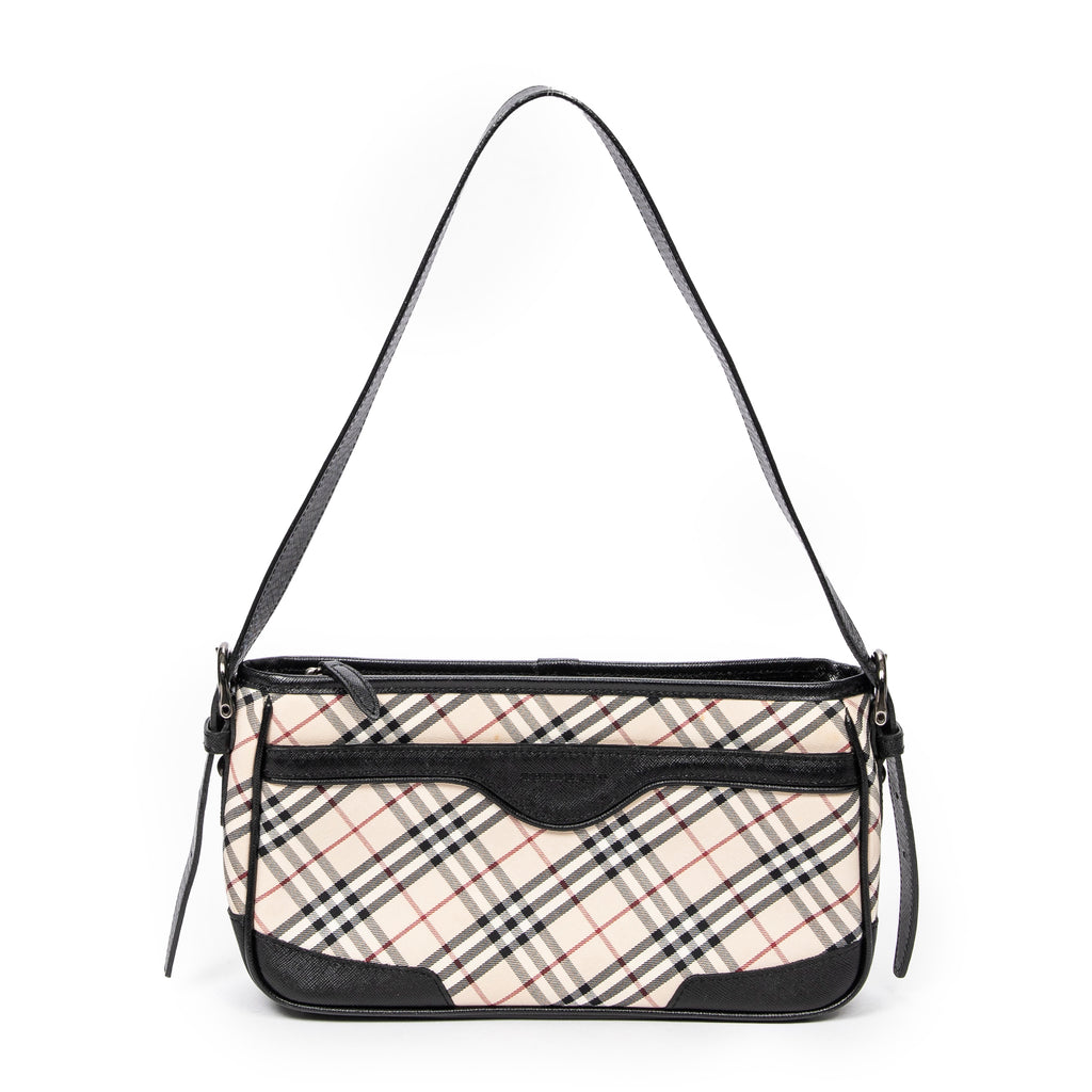 Bolso de Hombro Rectangular con Cremallera Lona Nova Check Beige