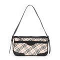 Bolso de Hombro Rectangular con Cremallera Lona Nova Check Beige