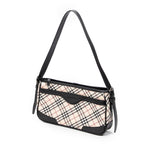 Bolso de Hombro Rectangular con Cremallera Lona Nova Check Beige