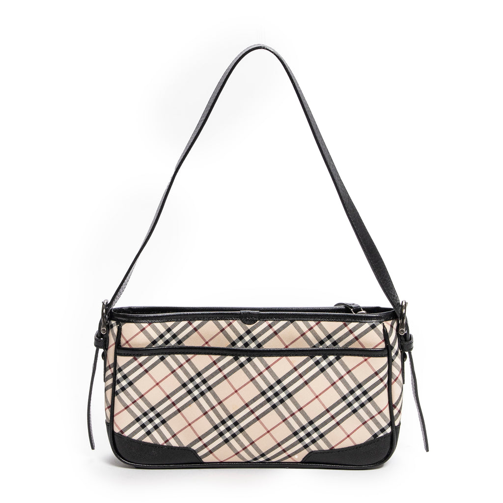 Bolso de Hombro Rectangular con Cremallera Lona Nova Check Beige