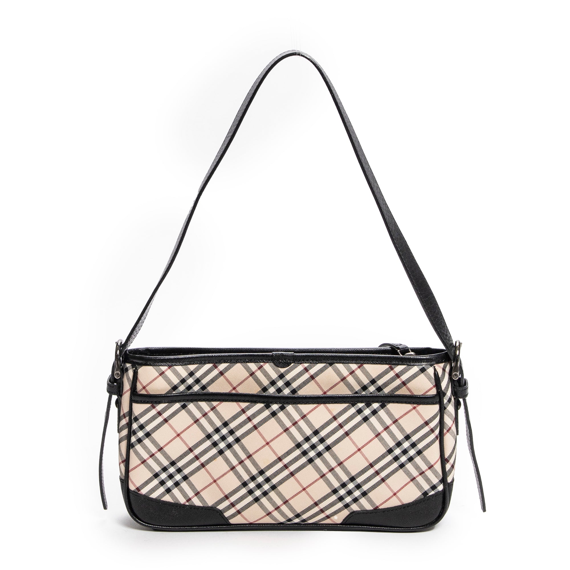 Bolso de Hombro Rectangular con Cremallera Lona Nova Check Beige