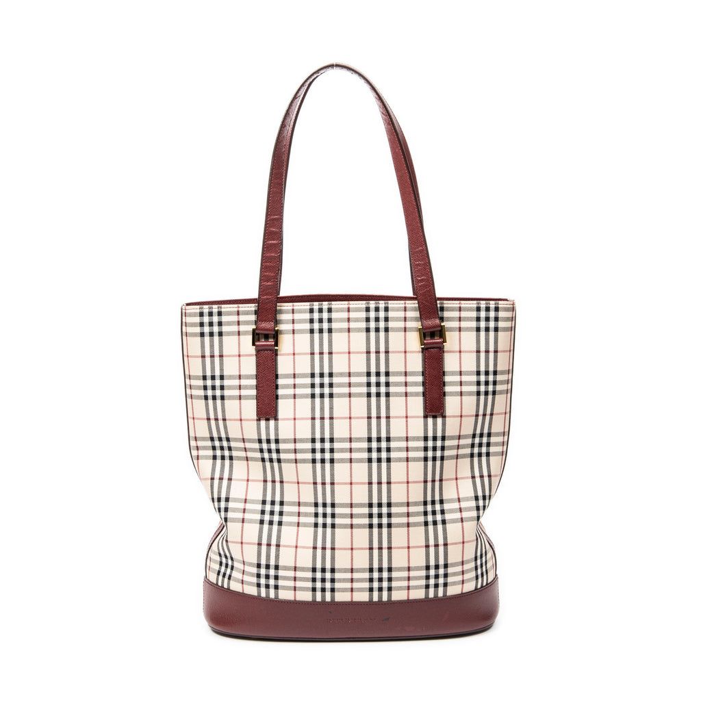 Bolso de Hombro Grande Alto Tote Lona Beige Nova Check