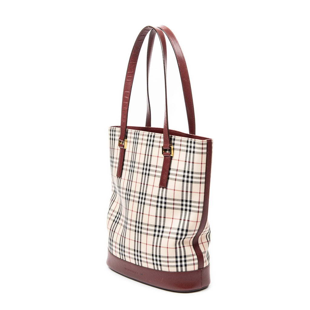 Bolso de Hombro Grande Alto Tote Lona Beige Nova Check