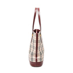 Bolso de Hombro Grande Alto Tote Lona Beige Nova Check