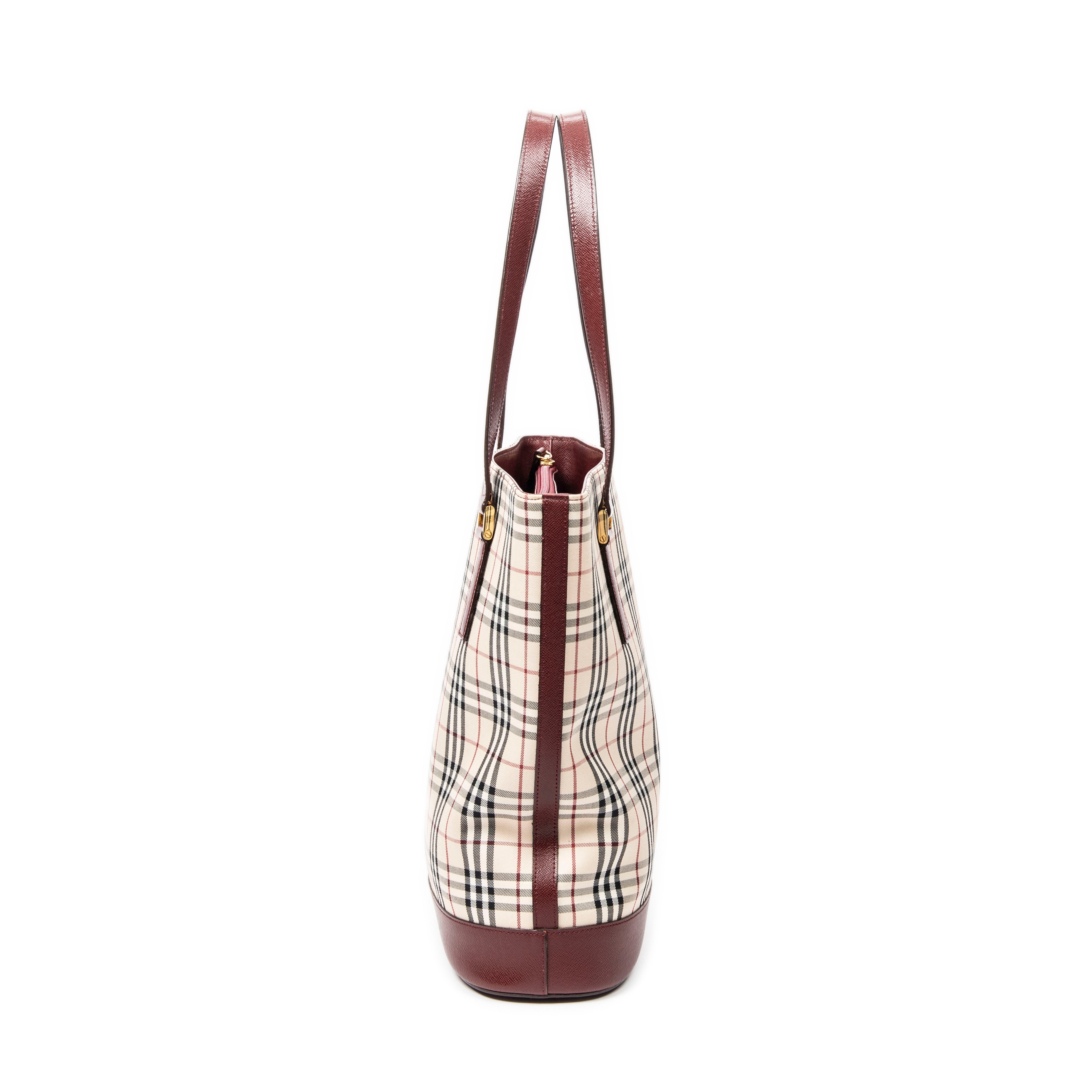 Bolso de Hombro Grande Alto Tote Lona Beige Nova Check