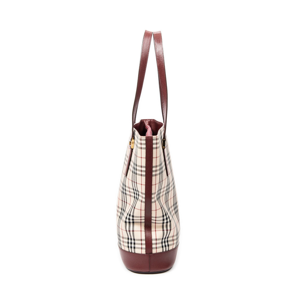 Bolso de Hombro Grande Alto Tote Lona Beige Nova Check