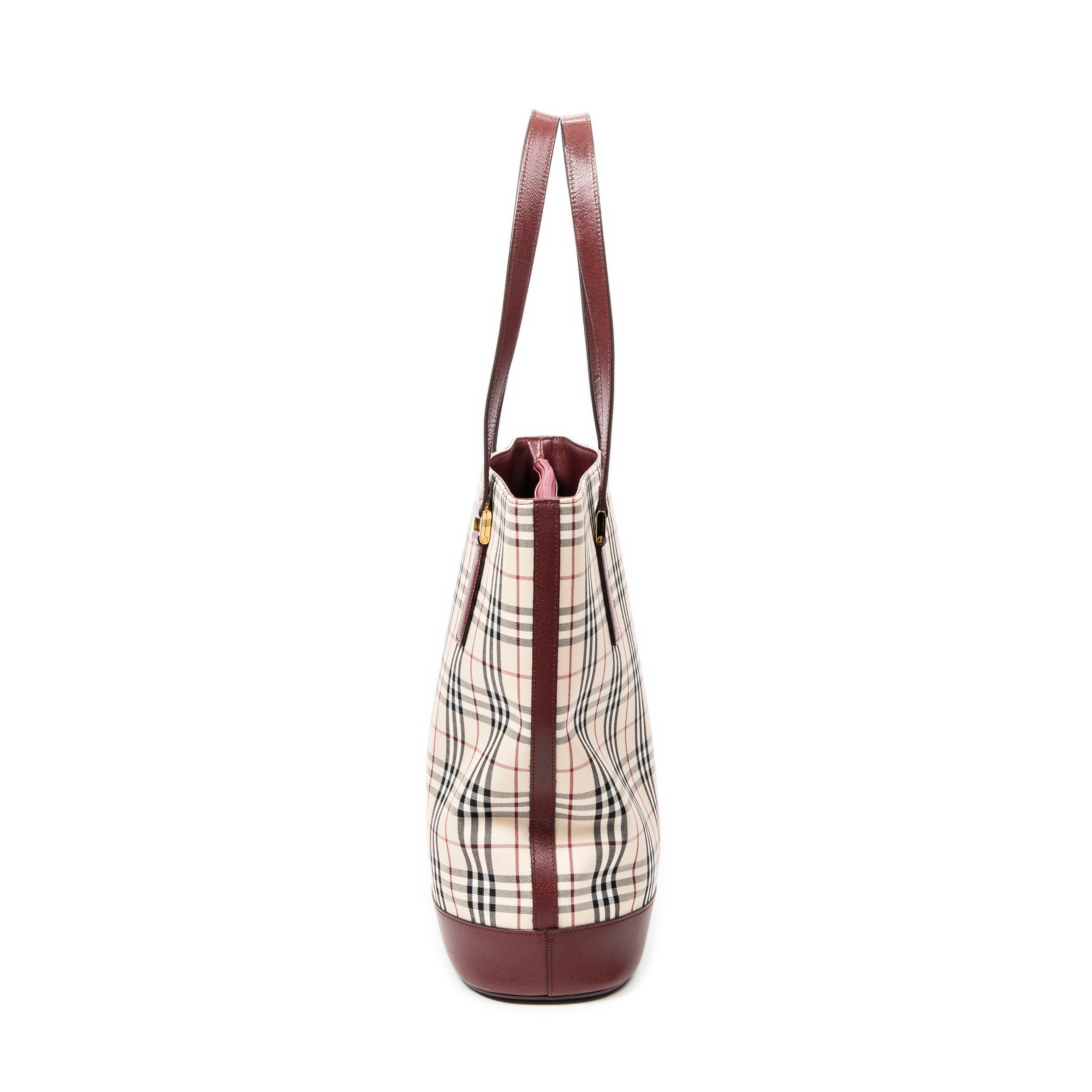 Bolso de Hombro Grande Alto Tote Lona Beige Nova Check