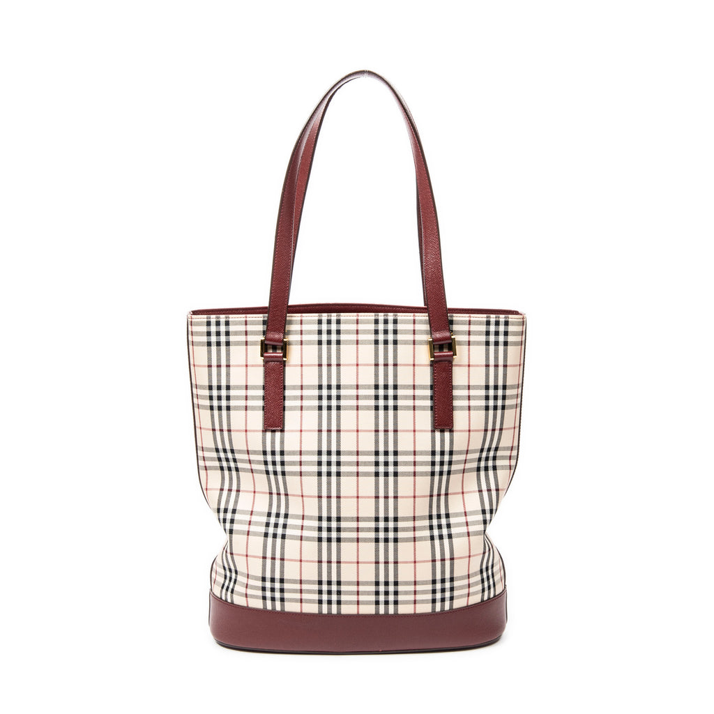 Bolso de Hombro Grande Alto Tote Lona Beige Nova Check