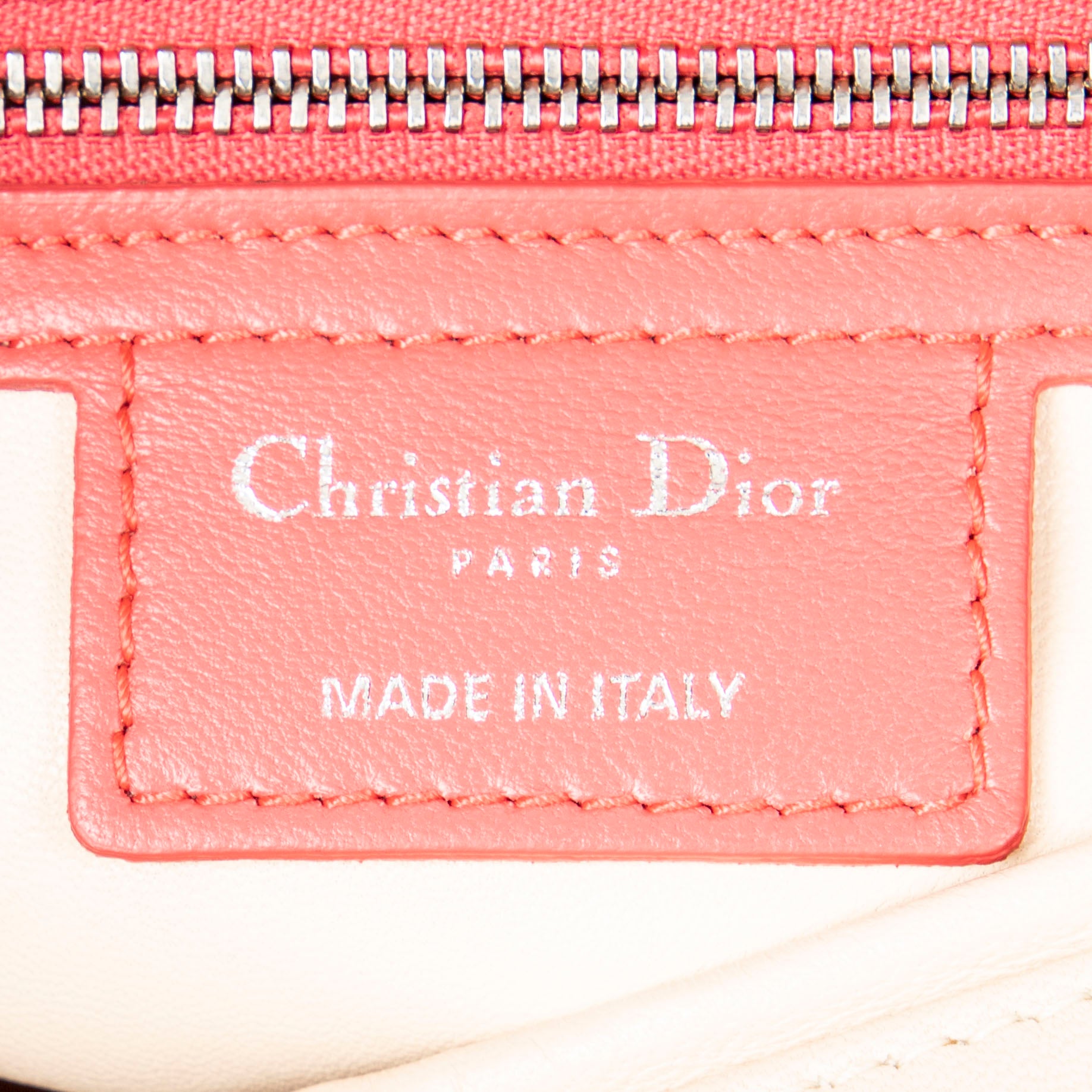 Shoulder Bag Large Bicolor Lady Dior Zip Pink Cannage Lambskin Leather