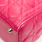 Shoulder Bag Large Lady Dior Fuchsia Pink Cannage Lambskin Leather