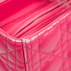 Shoulder Bag Large Lady Dior Fuchsia Pink Cannage Lambskin Leather