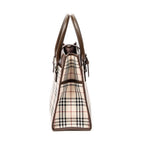 Bolso de mano pequeño tipo tote cuadrado, lona beige Nova Check