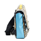 Mochila Monstruo con Solapa Beige Nova Check Nailon Lona