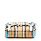 Mochila Monstruo con Solapa Beige Nova Check Nailon Lona