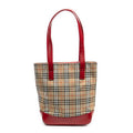 Bolso de hombro Tote alto de lona Haymarket Check beige