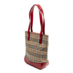 Bolso de hombro Tote alto de lona Haymarket Check beige