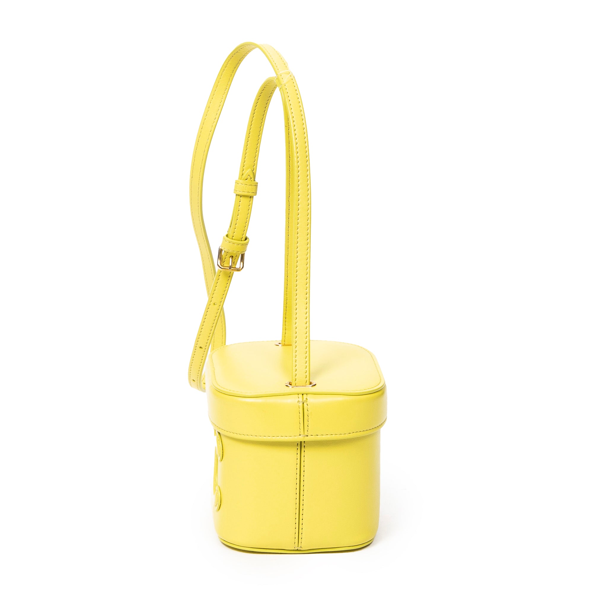 Shoulder Bag Small Cuir Triomphe Box Bag Yellow Green Smooth Calfskin Leather