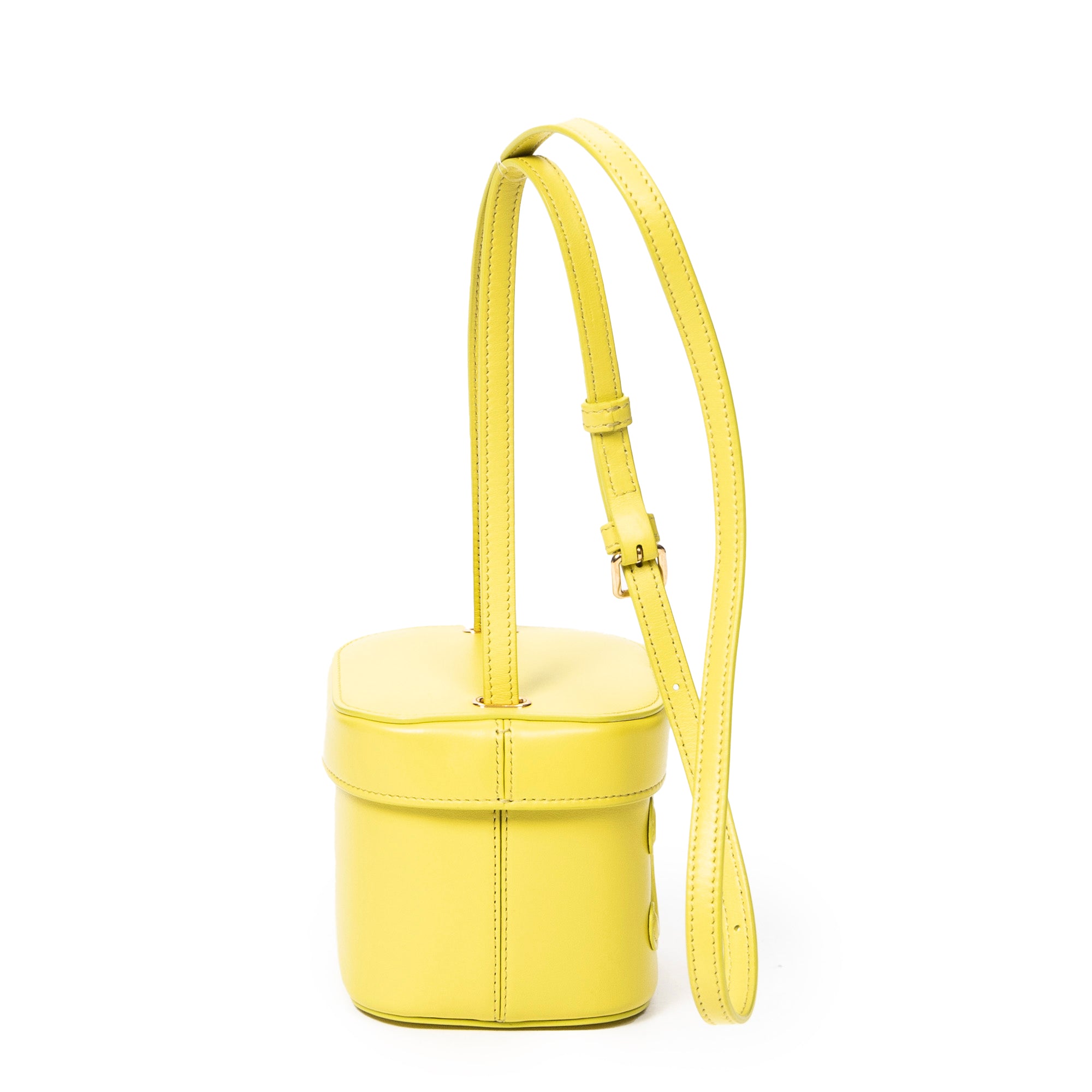 Shoulder Bag Small Cuir Triomphe Box Bag Yellow Green Smooth Calfskin Leather