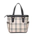 Bolso de Hombro con Bolsillo Lateral con Cremallera y Lona Beige Nova Check