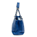 Shoulder Bag Grand Shopping Tote Blue Quilted Caviar Leather