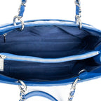 Shoulder Bag Grand Shopping Tote Blue Quilted Caviar Leather